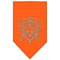 Unconditional Love Fleur De Lis Shield Rhinestone Bandana Orange Large UN852219